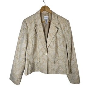 Villager Liz Claiborne Floral Blazer‎ Women's Size 18 Career Business Casual